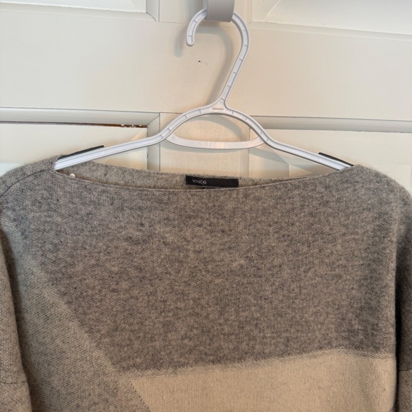 Vince Wool Cashmere geometric Colorblock Sweater 45668 - Picture 4 of 10